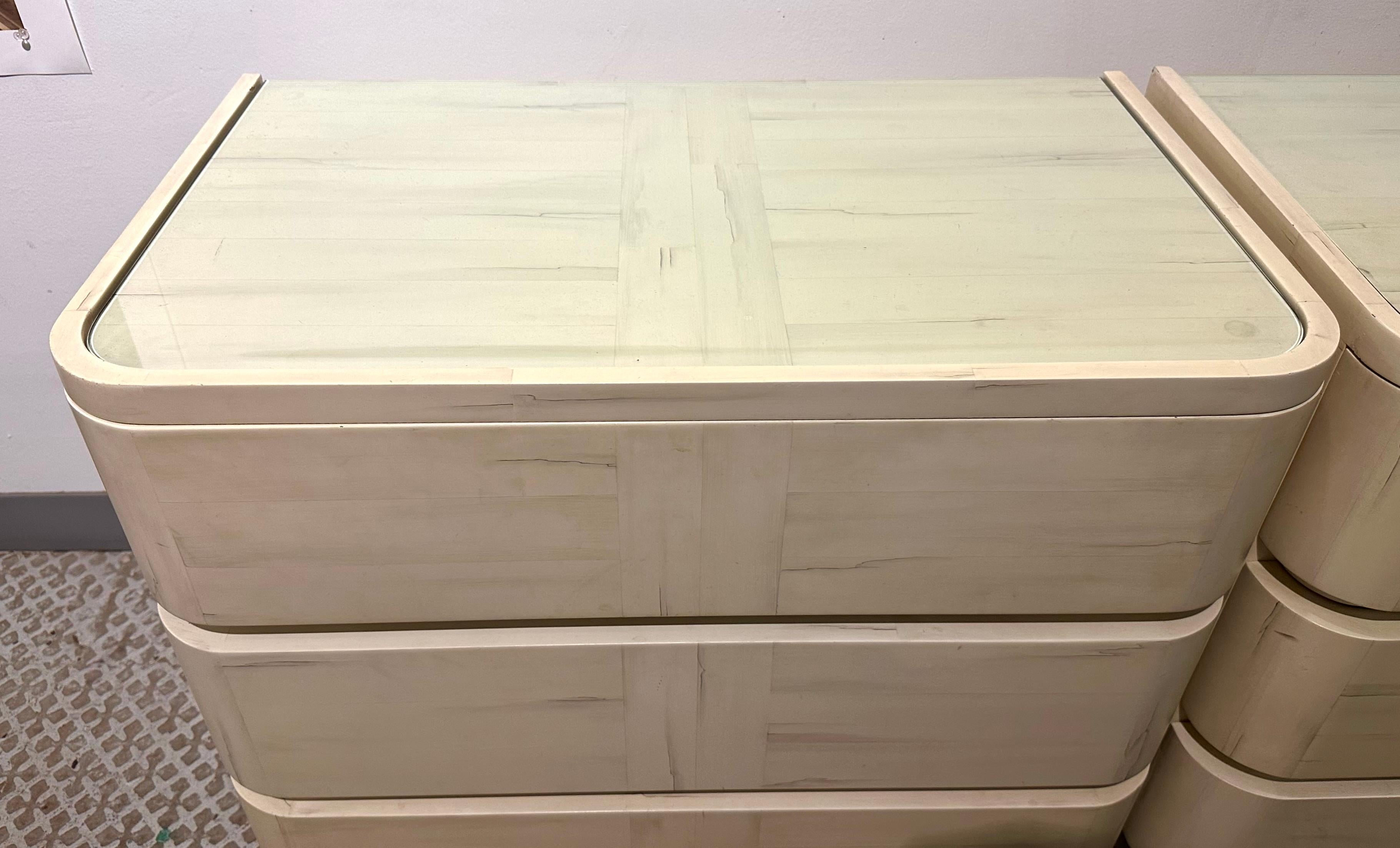 Late 20th Century Karl Springer Pair of Petite Hand-Lacquered Chest of Drawers For Sale