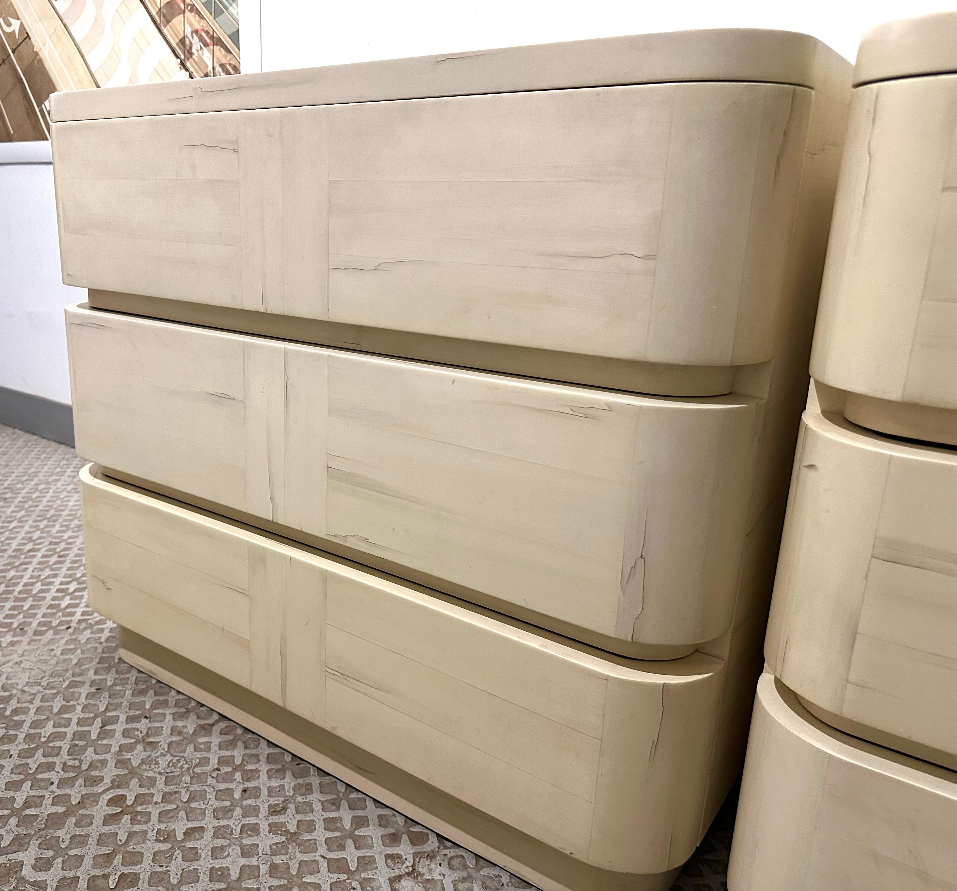 Karl Springer Pair of Petite Hand-Lacquered Chest of Drawers For Sale 1