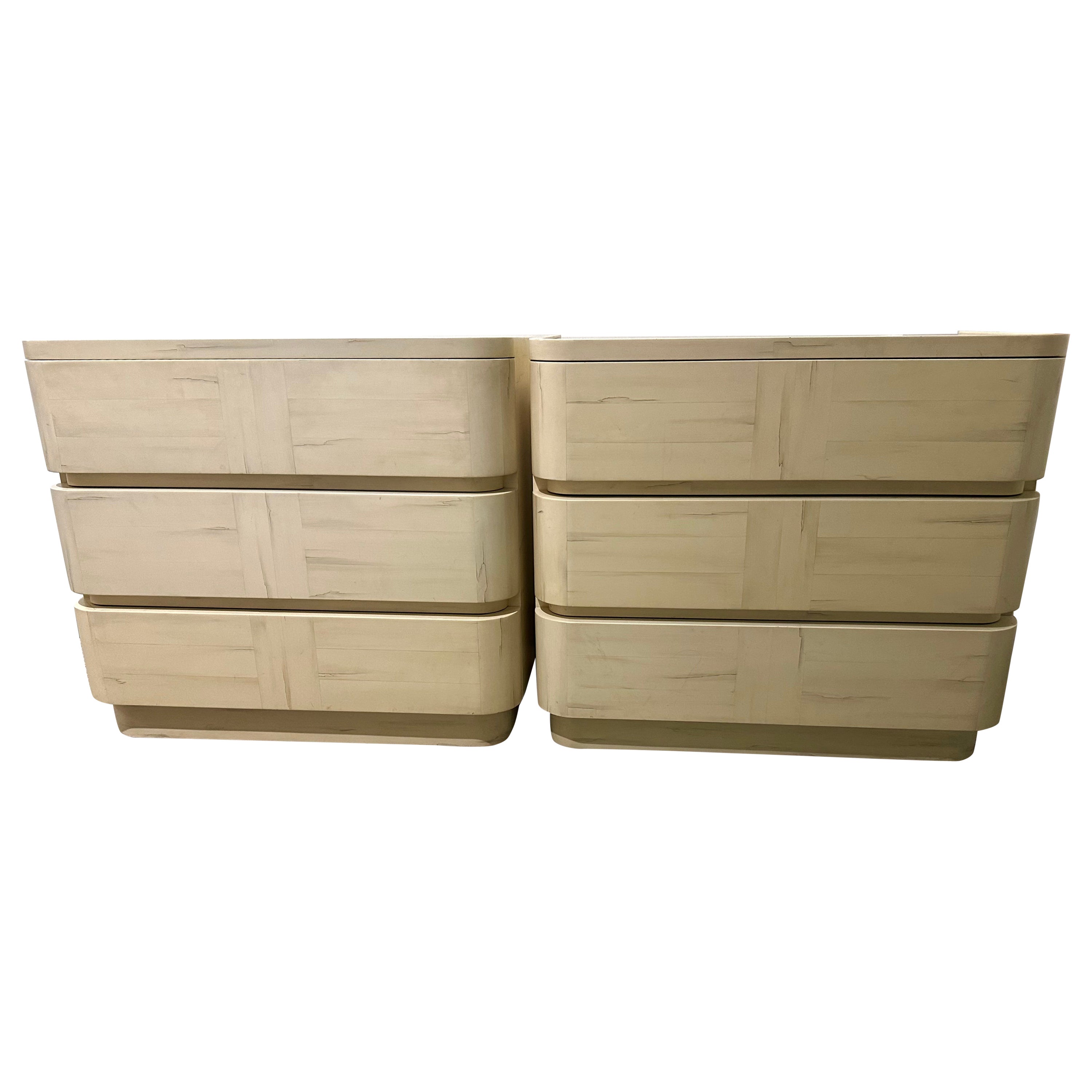 Karl Springer Pair of Petite Hand-Lacquered Chest of Drawers For Sale