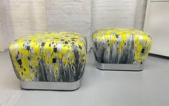 Karl Springer Pair of Souffle Ottomans