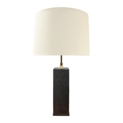 Karl Springer Pair of Table Lamps In Bronze With Black Cobra ca 1972