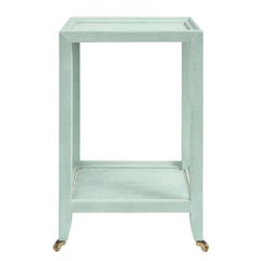 Karl Springer Pair of "Telephone Style Tables" in Mint Shagreen 2002 'Signed'