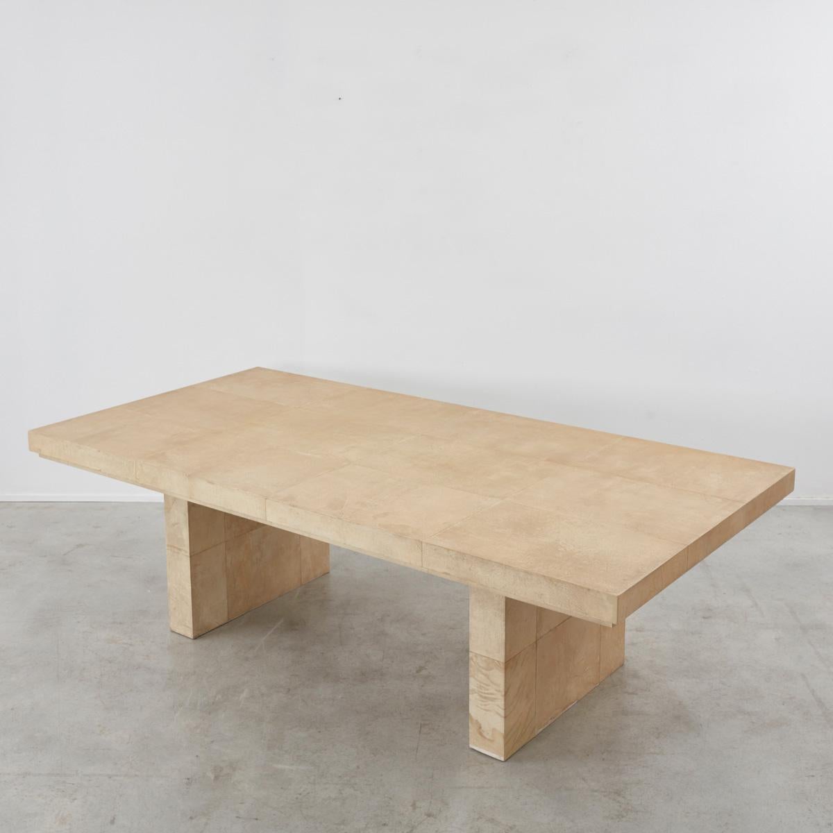 Modern Karl Springer parchment dining table, USA/Germany, 1970s For Sale
