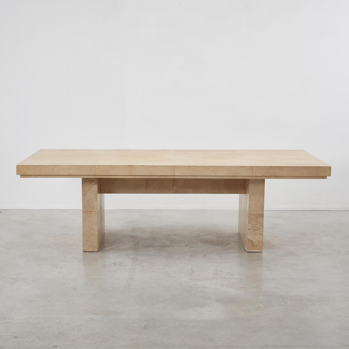 American Karl Springer parchment dining table, USA/Germany, 1970s For Sale