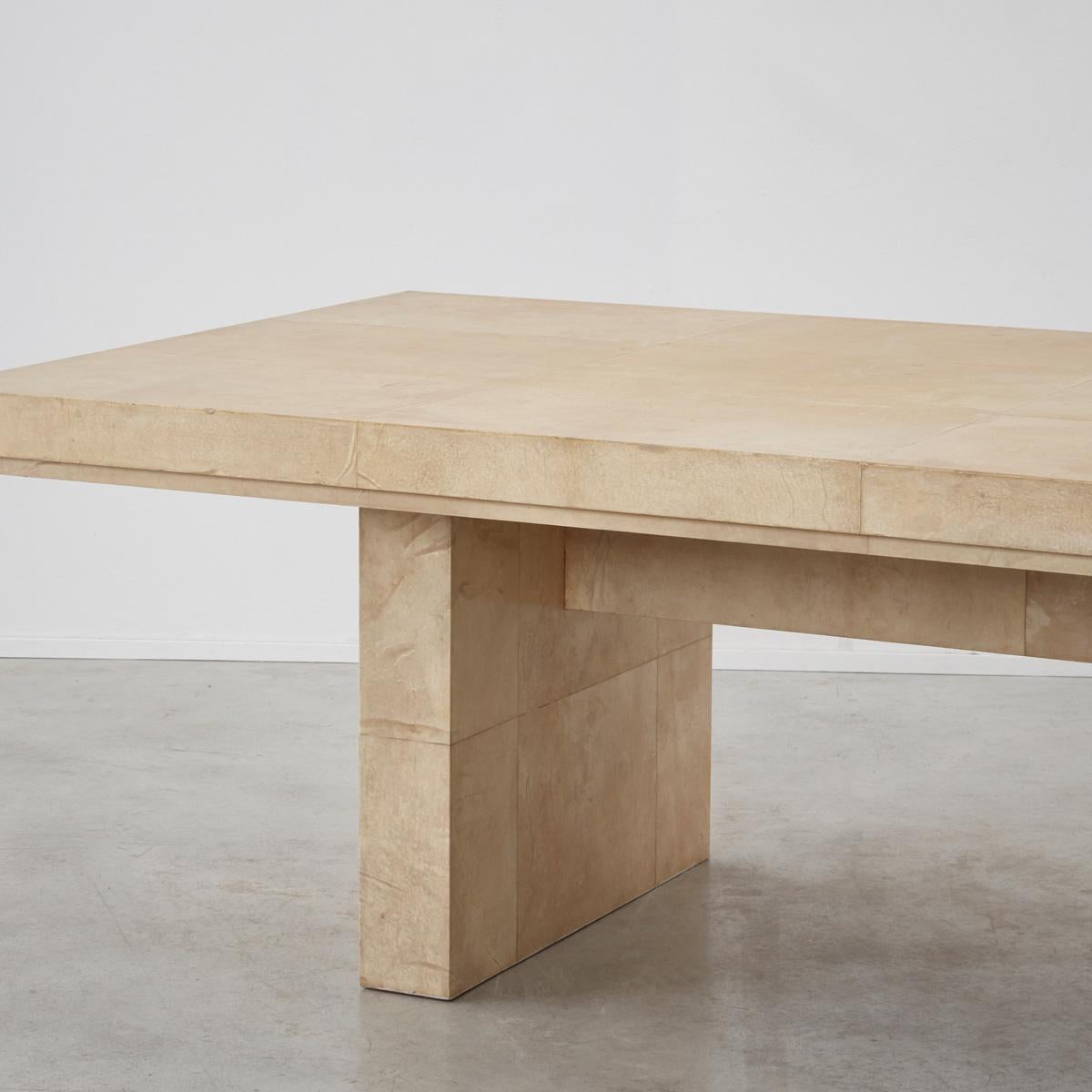 Late 20th Century Karl Springer parchment dining table, USA/Germany, 1970s For Sale