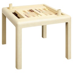 Karl Springer "Parson Style Backgammon Table" in Embossed Lizard, 1990 (Signed)