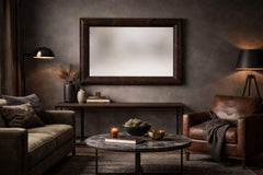 Karl Springer Spiegel aus patiniertem, geprägtem Leder, um 1980