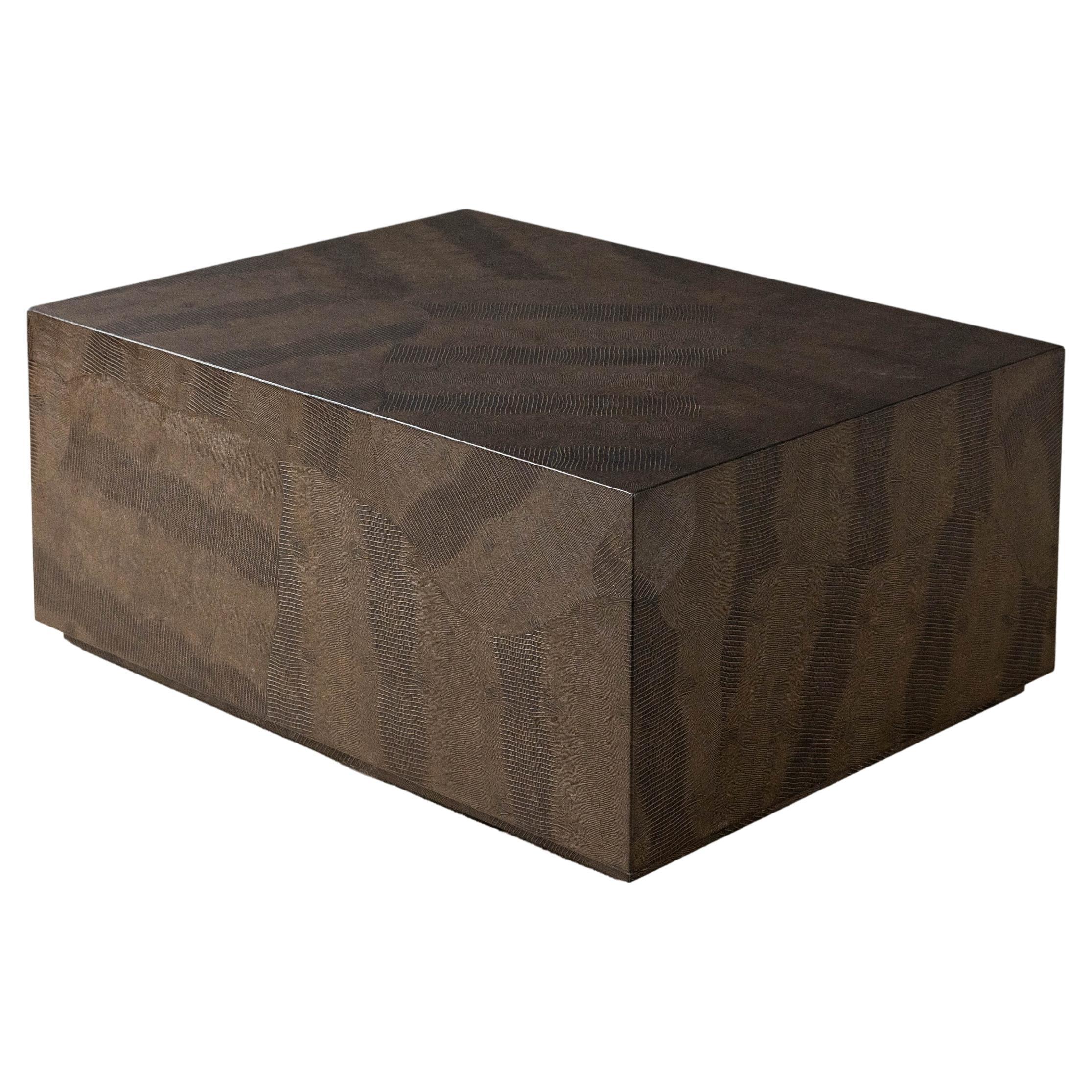 Mesa baja con pedestal Karl Springer en venta