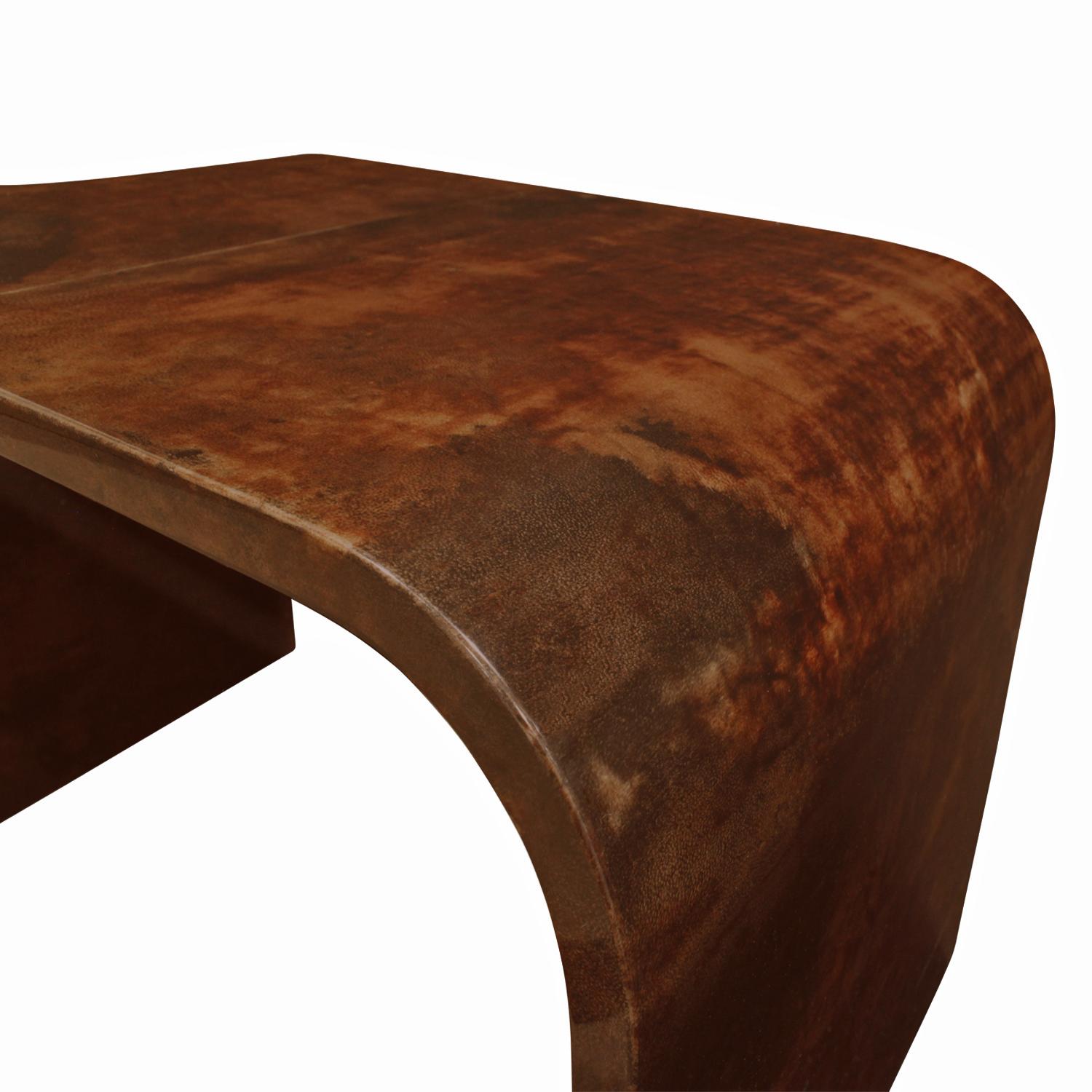 Mid-Century Modern Karl Springer Petit Coffee Table in Lacquered Goatskin, 1970s