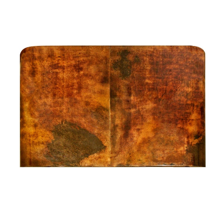 Karl Springer Petit Coffee Table in Lacquered Goatskin ...
