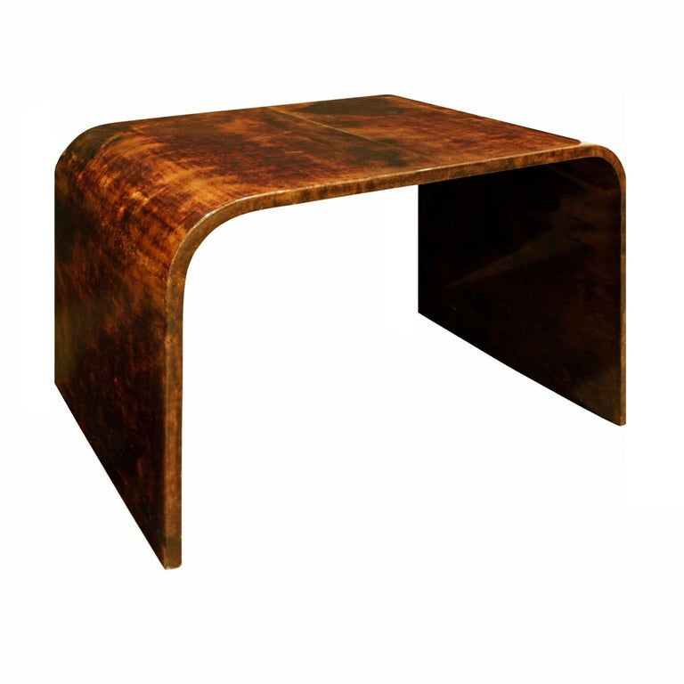 Karl Springer Petit Coffee Table in Lacquered Goatskin ...