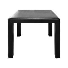 Karl Springer Petit Game Table in Embossed Lizard Leather, 1987, 'Signed'