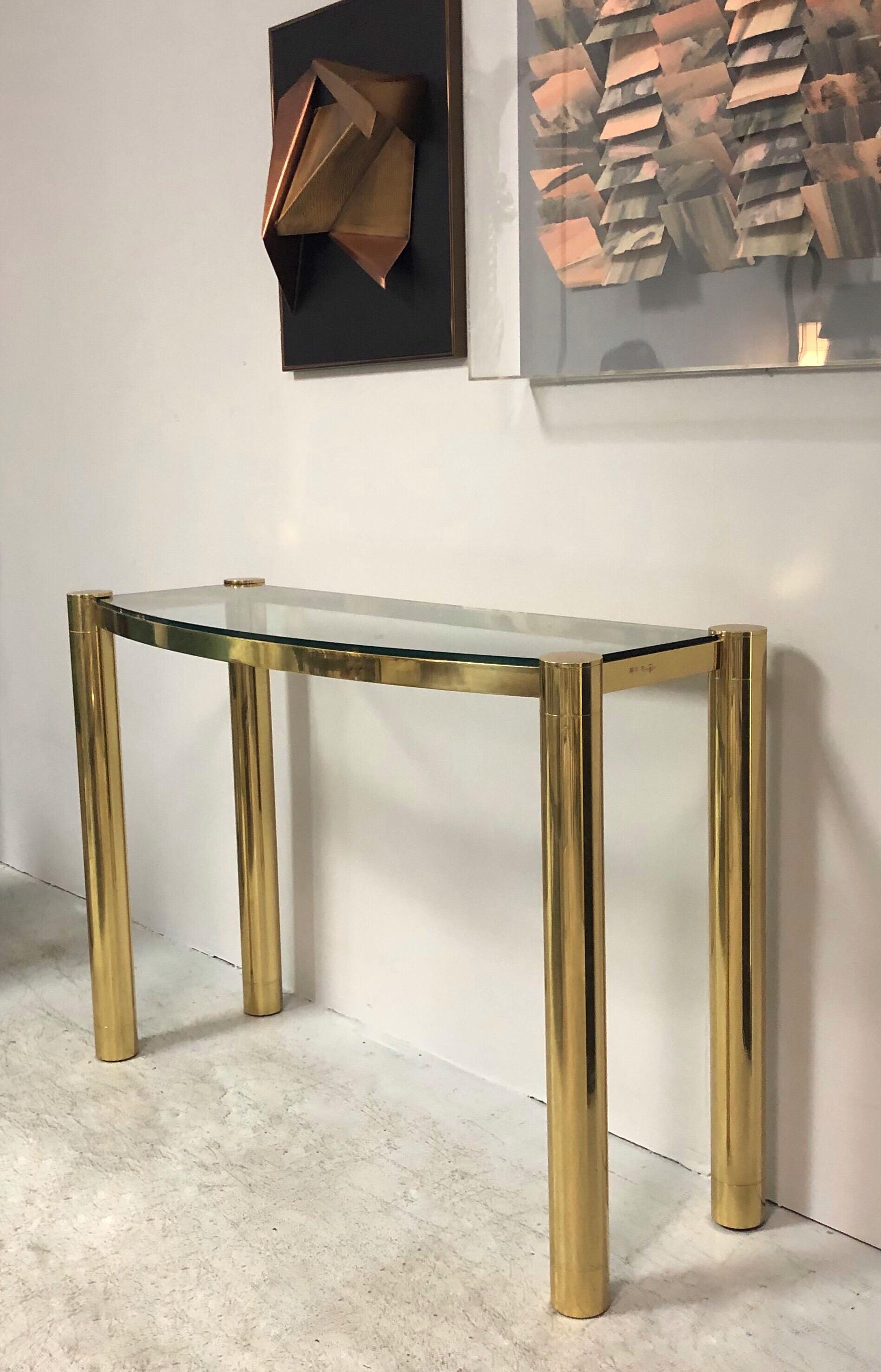 Karl Springer Polished Bronze Console Table In Good Condition In Miami, FL