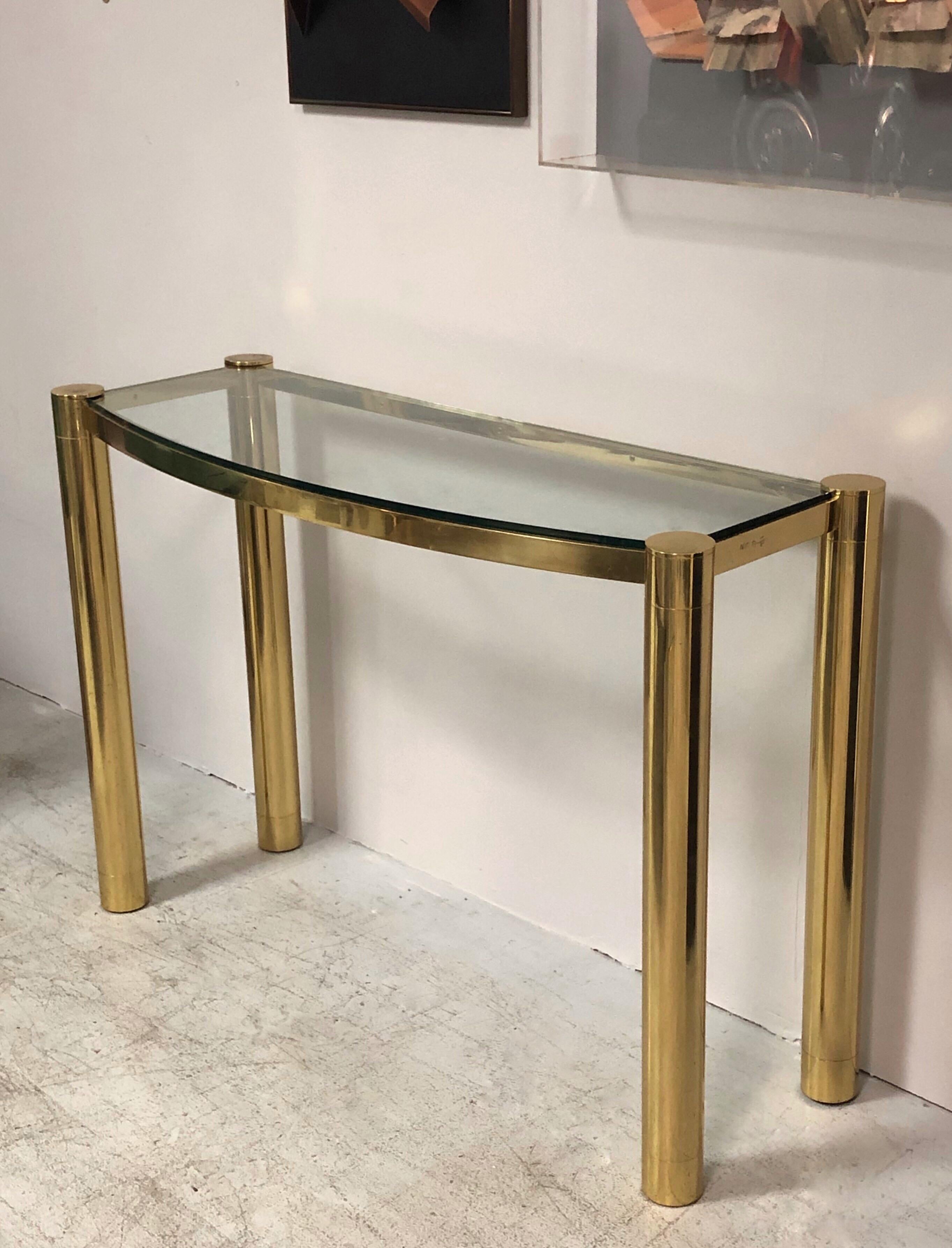 Late 20th Century Karl Springer Polished Bronze Console Table