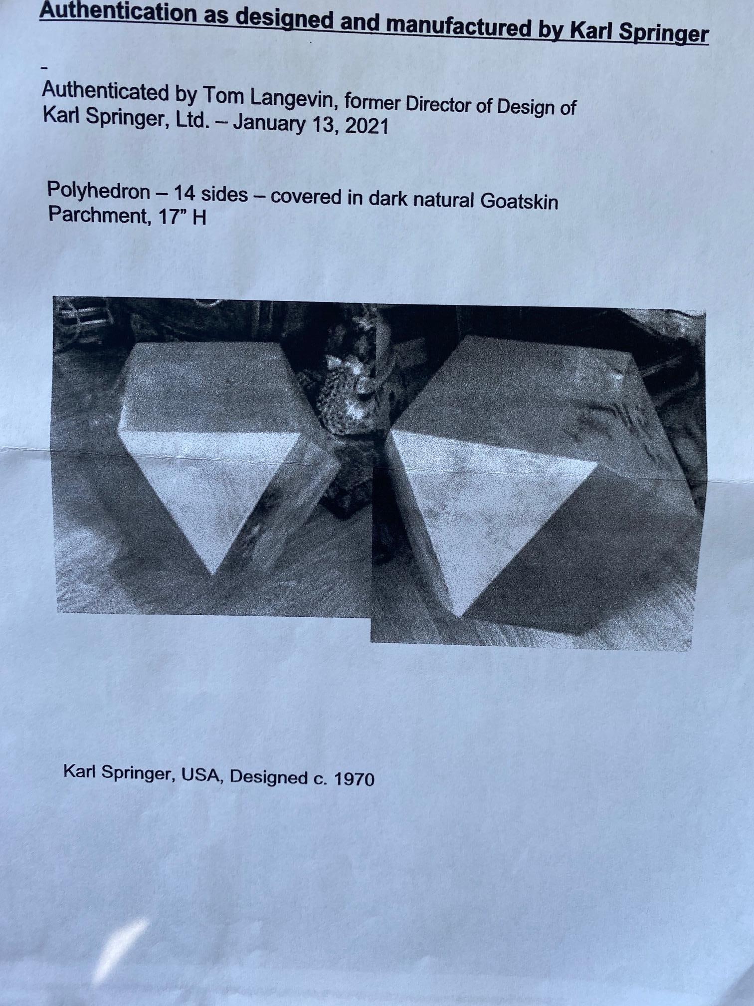Karl Springer Polyhedron Goat Skin Tables For Sale 1