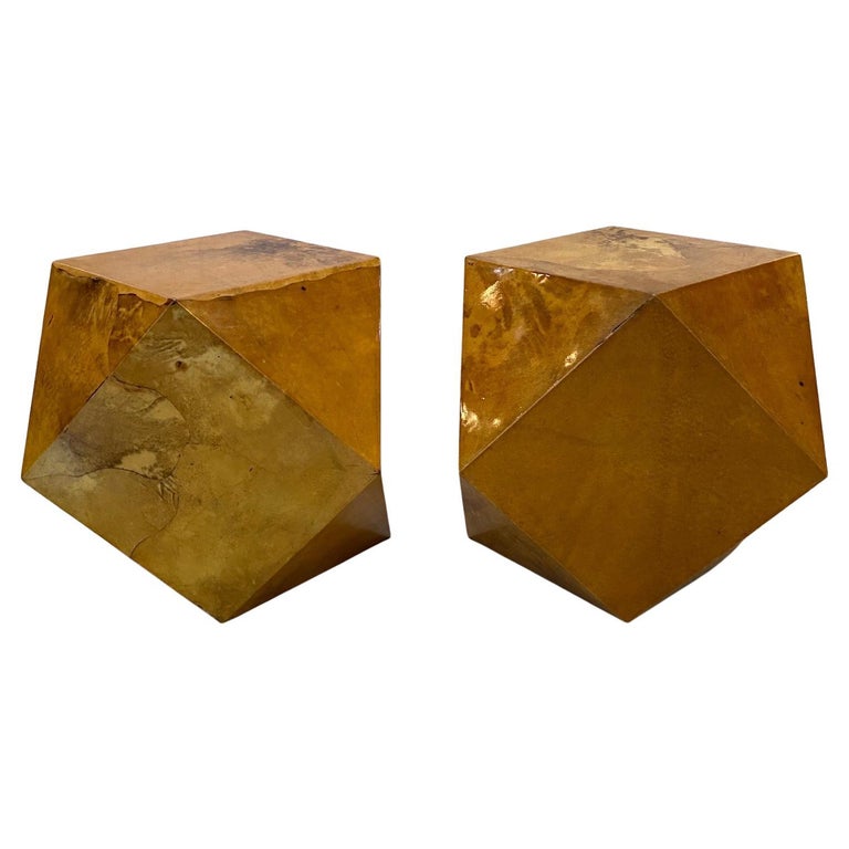 Karl Springer Polyhedron Goat Skin Tables For Sale at 1stDibs