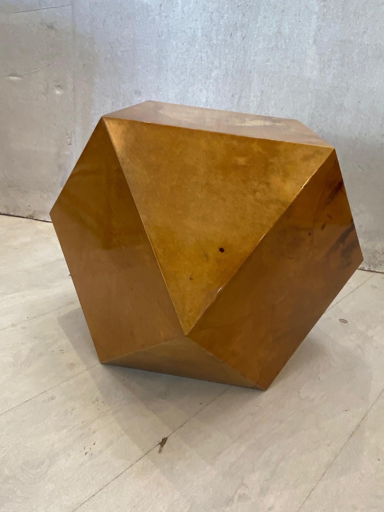 Mid-Century Modern Karl Springer Polyhedron Goat Skin Tables For Sale