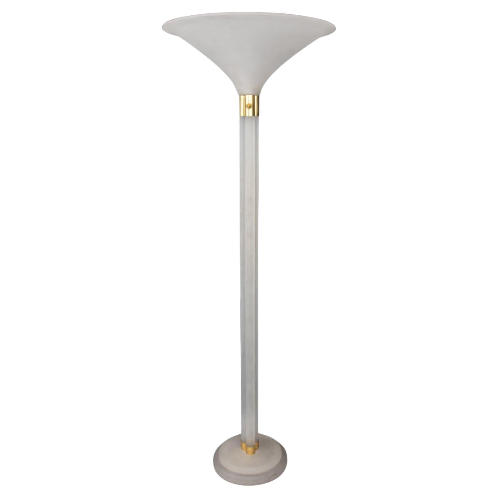 Karl Springer Postmodern Lucite Torchiere Lamp For Sale
