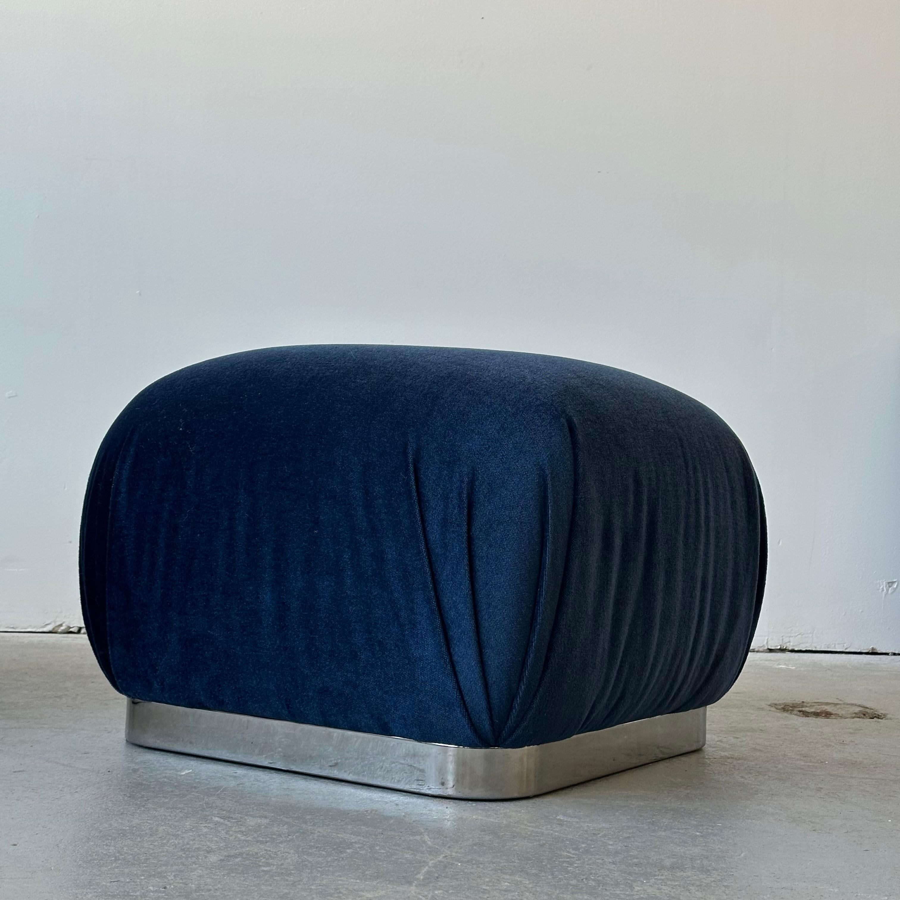Karl Springer Pouf Ottomans In Good Condition For Sale In Chicago, IL