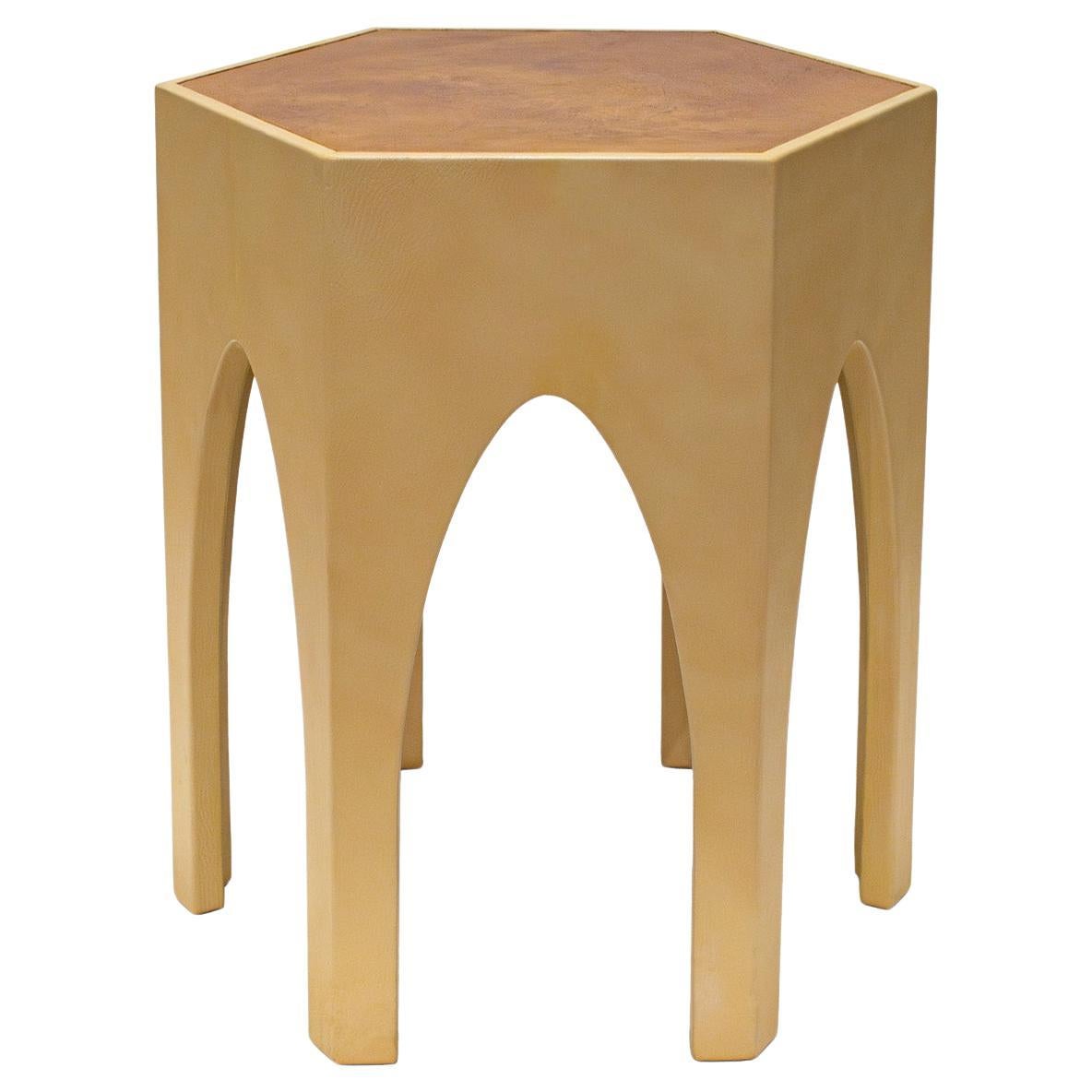 Prototype de table cathédrale en cuir de Karl Springer 1976-1978