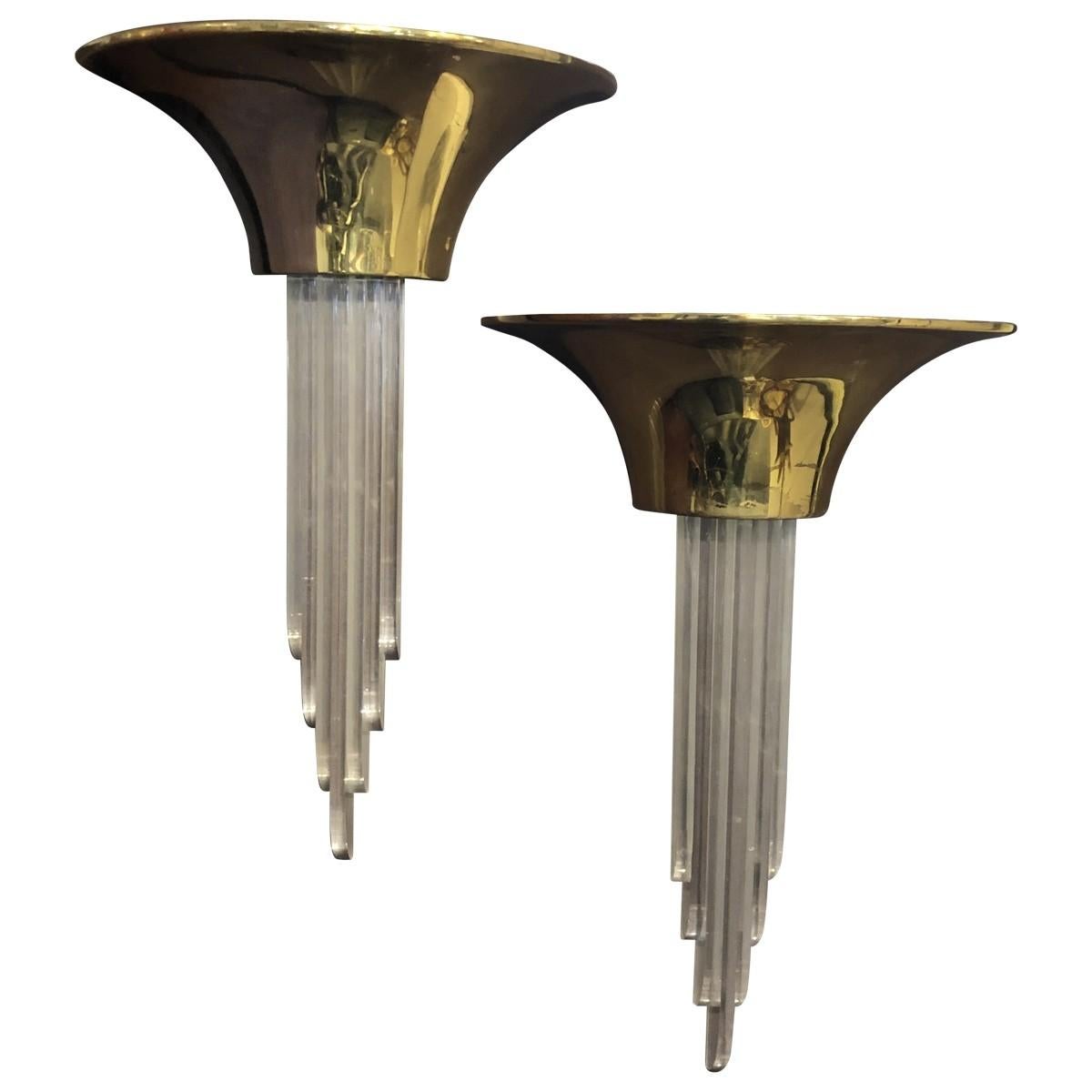 Karl Springer Purcell Demilune Wall Sconces For Sale