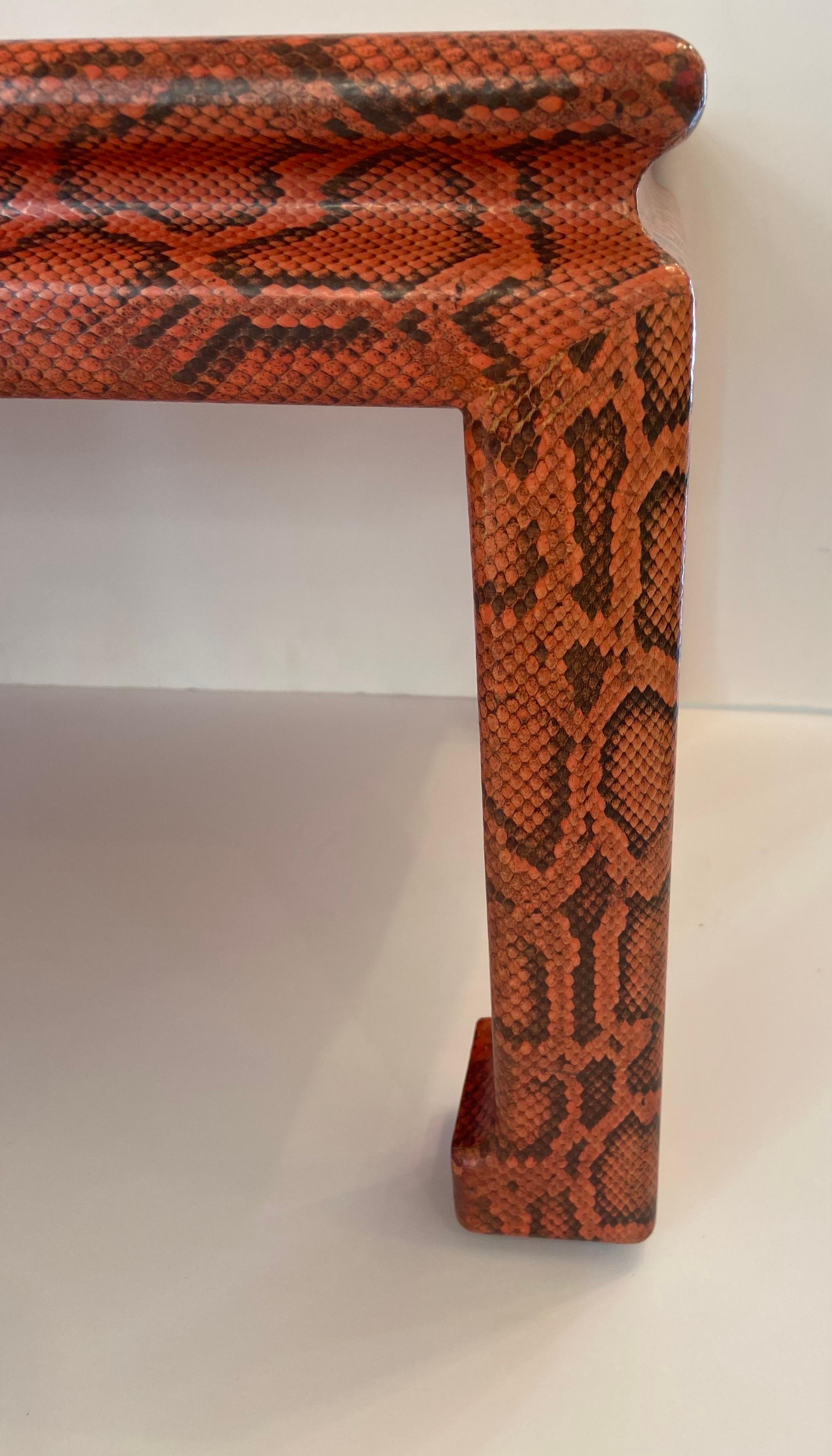 Mid-Century Modern Karl Springer python, coffee table… Authenticated by Tom Langevin
