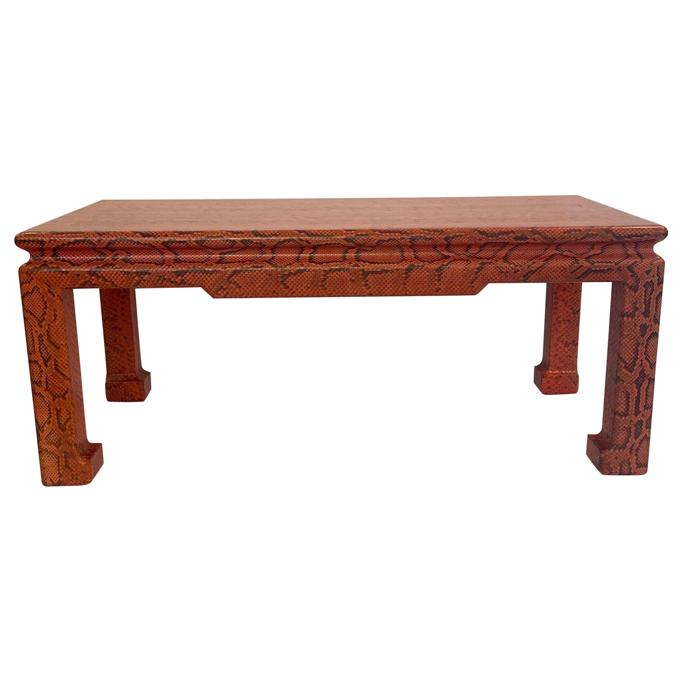 Karl Springer python, coffee table… Authenticated by Tom Langevin