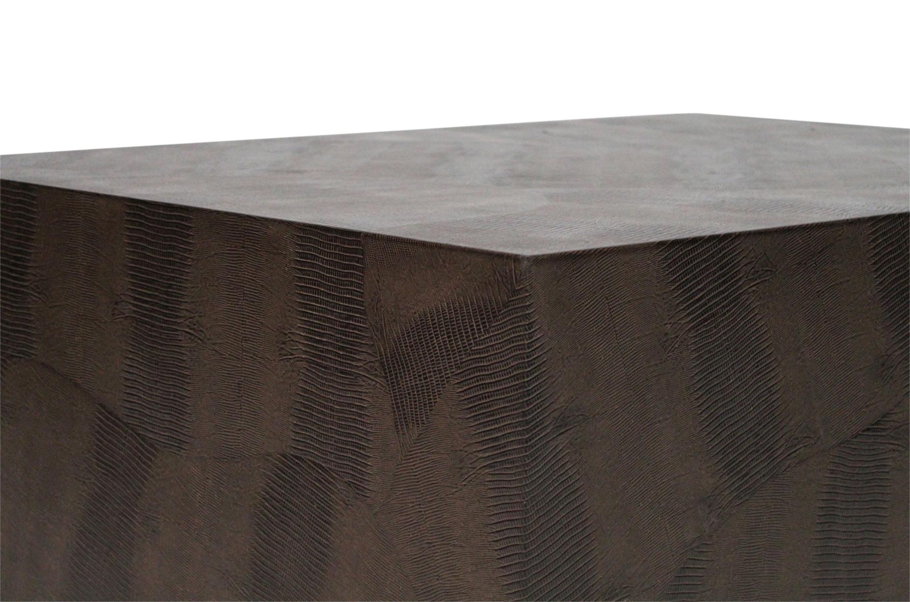 Karl Springer Python Snakeskin Coffee Table For Sale 3