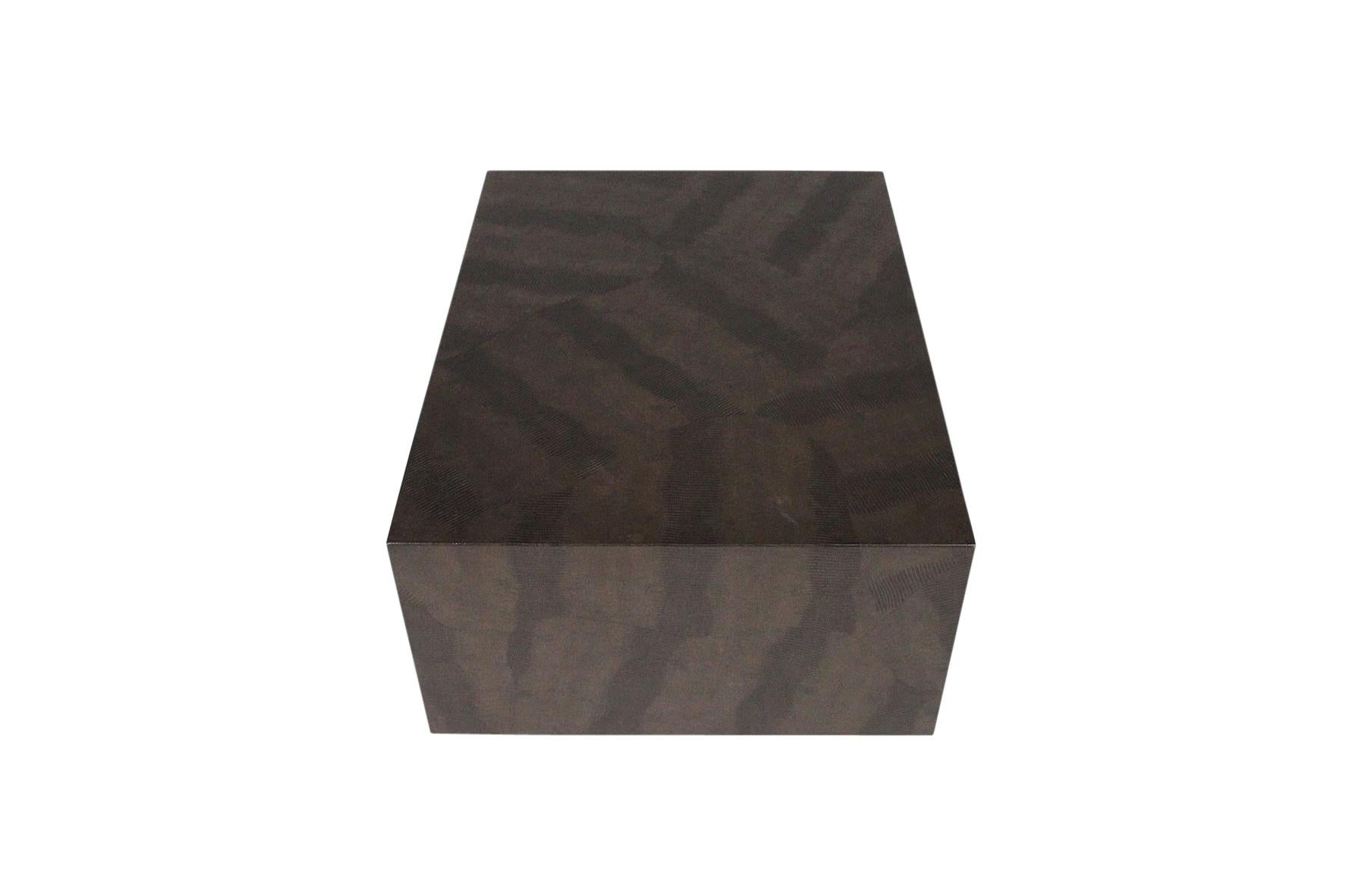 Late 20th Century Karl Springer Python Snakeskin Coffee Table