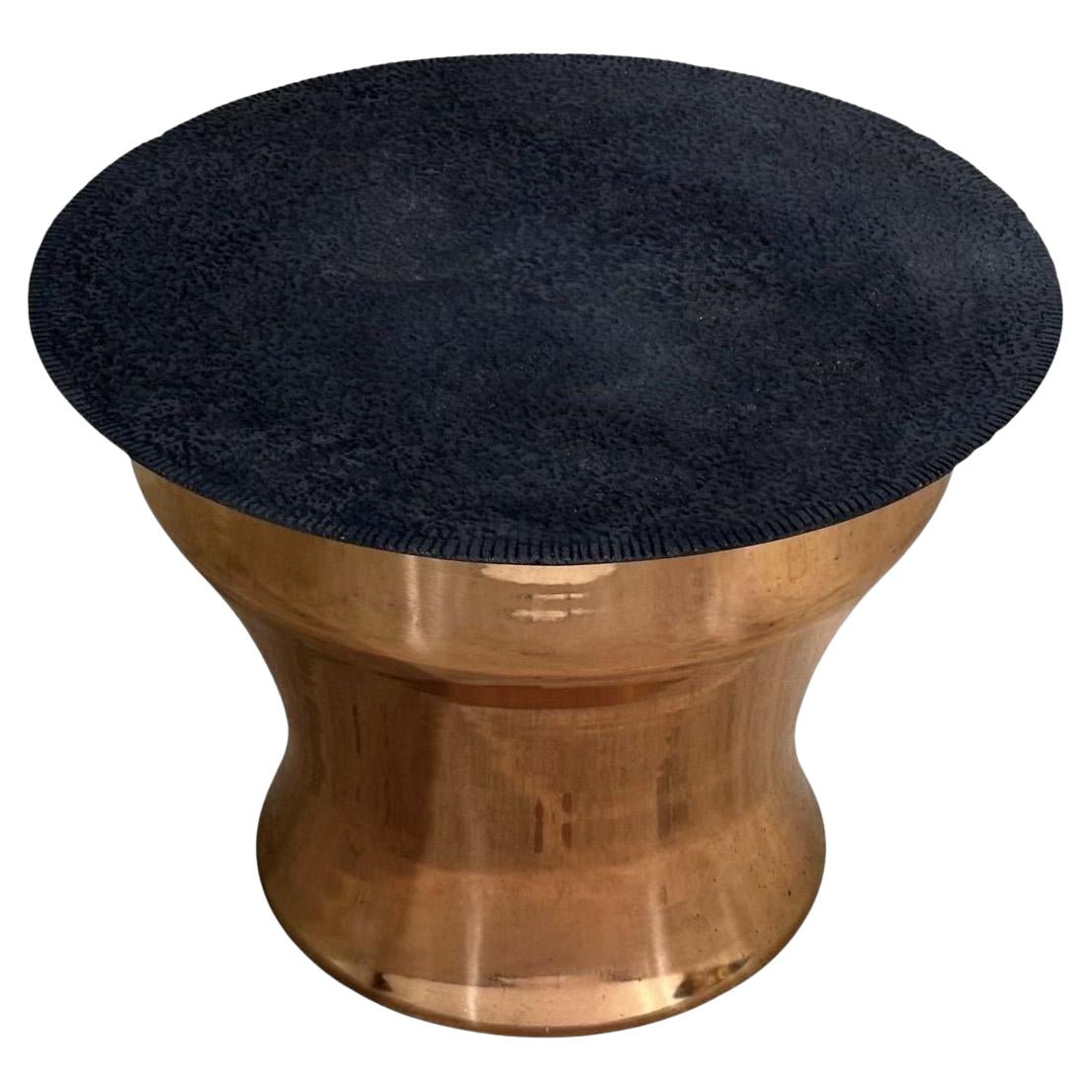 Mesa de tambor de lluvia Karl Springer con tablero de hormigón, 1970