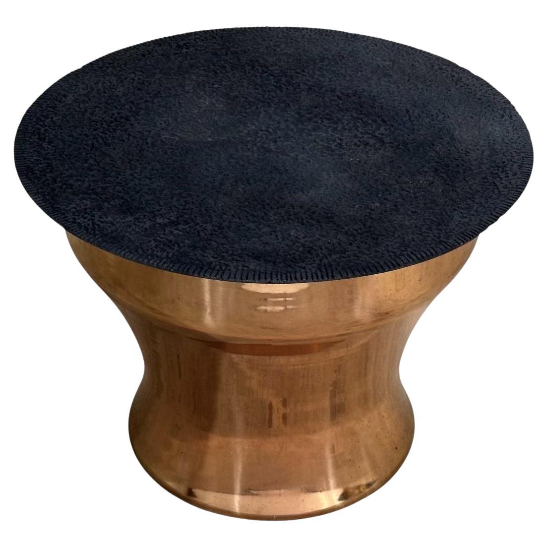 Mesa de tambor de lluvia Karl Springer con tablero de hormigón, 1970