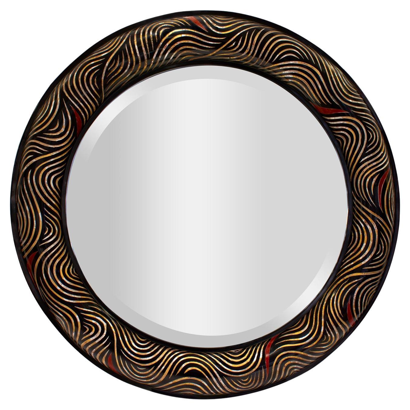 Karl Springer Rare and Exceptional Coromandel Mirror 1980s For Sale