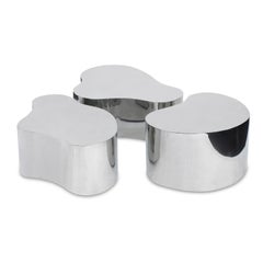 Karl Springer Rare and Exceptional Set of 3 "Free Form Coffee Tables" 1980s