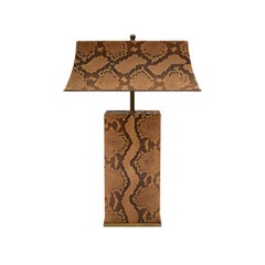 Karl Springer Rara e Icónica "Lámpara Pagoda" en Pitón y Bronce Años 70