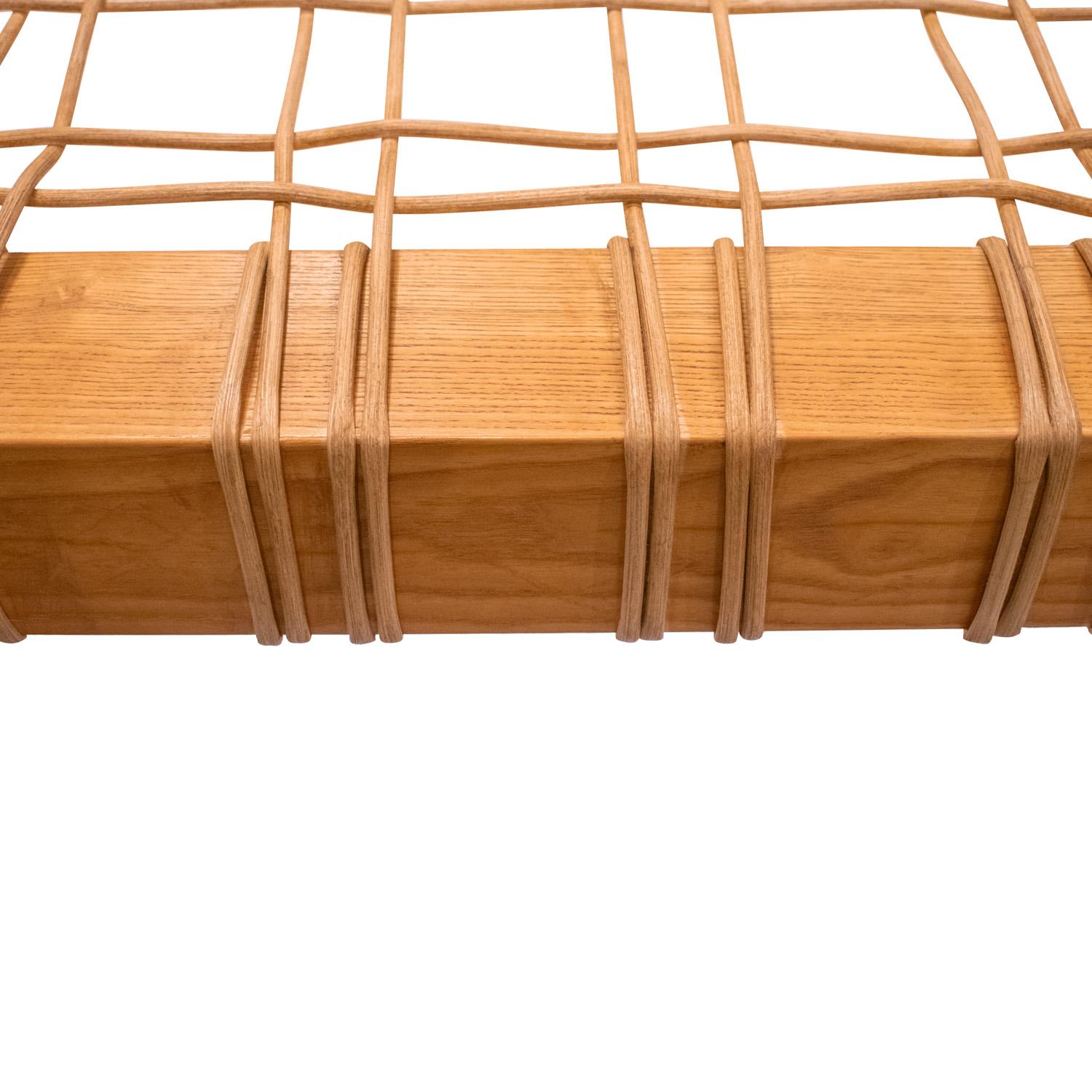 Karl Springer Rare and Impressive Coffee Table with Woven Rattan 1980s In Excellent Condition For Sale In New York, NY