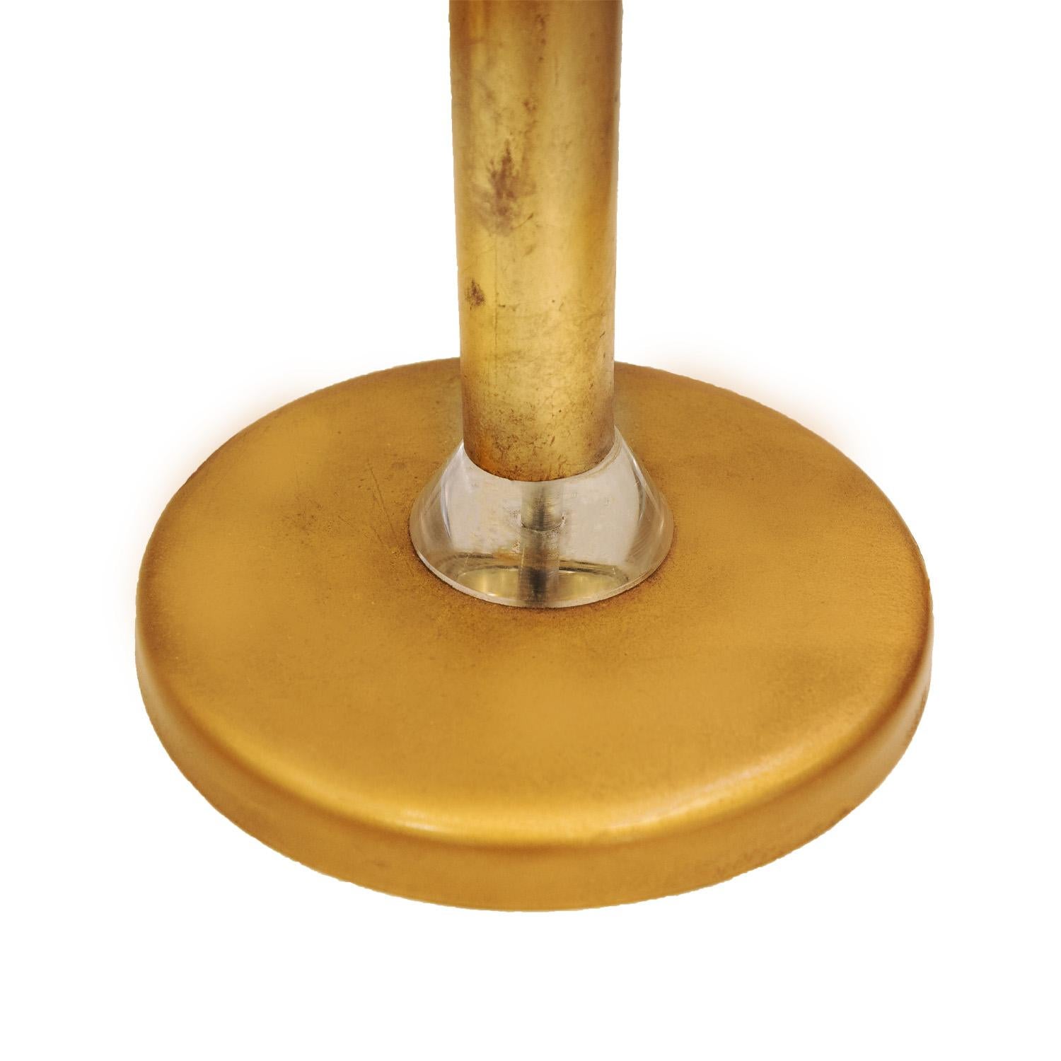 Karl Springer Rare Antique Gold Leaf and Lucite Torchere, 1980s In Excellent Condition For Sale In New York, NY