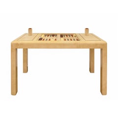 Rare table de backgammon/de jeu Karl Springer en peau de chèvre laquée des années 1970