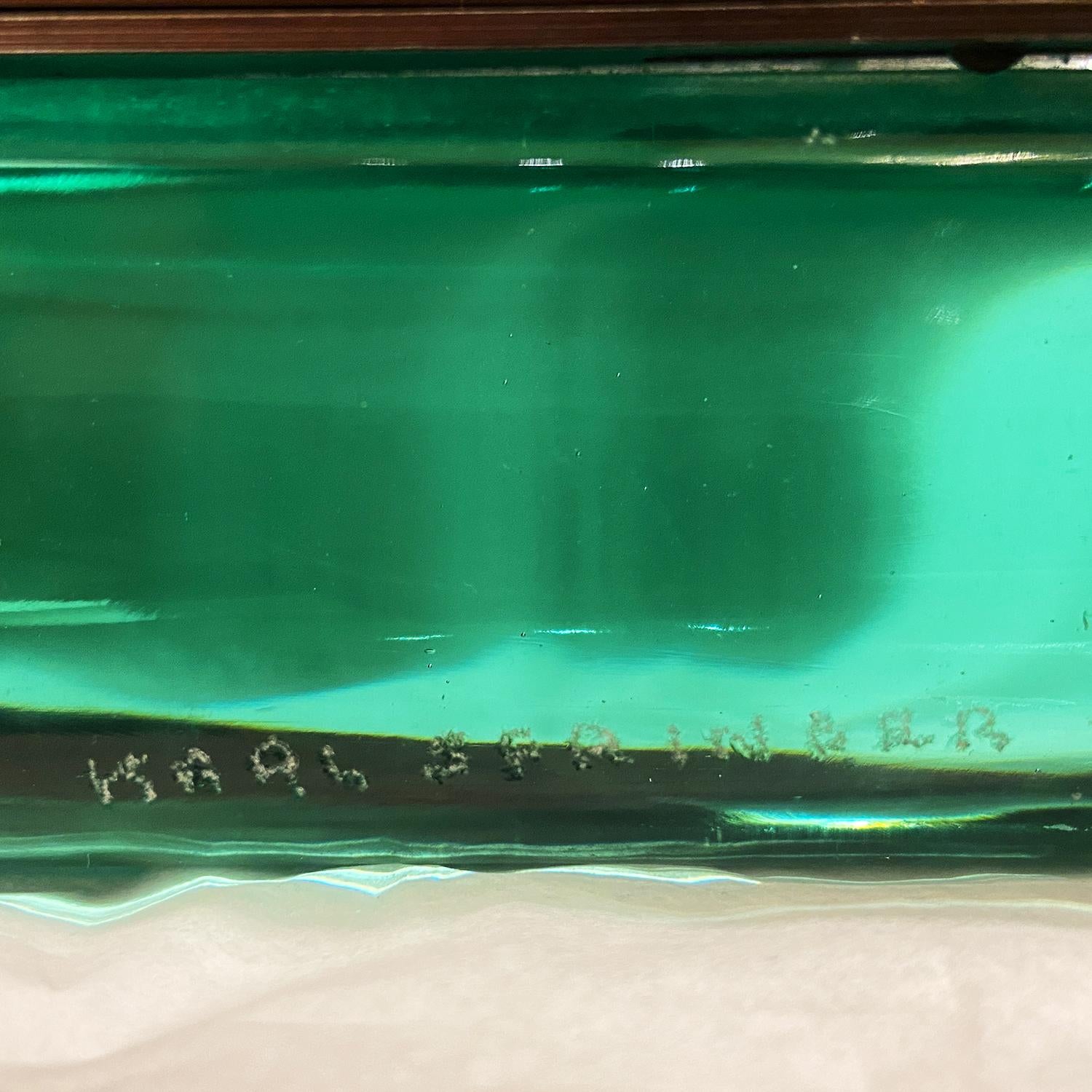 Bronze Rare miroir de coiffeuse lumineux Karl Springer en verre et bronze, signé, années 1980 en vente