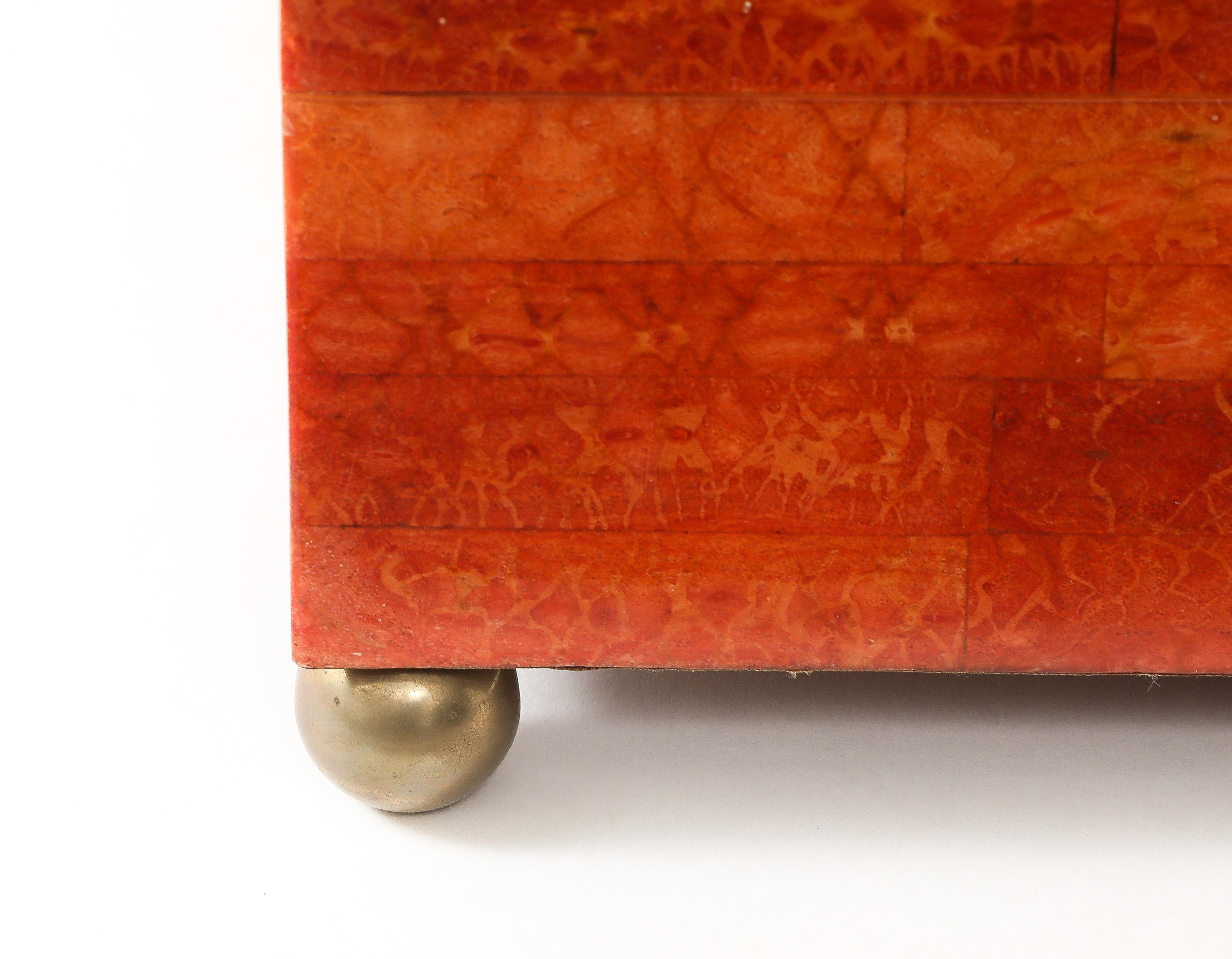 Karl Springer Rare Large Painted Goatskin Jewelry Box, USA, 1970s For Sale 4