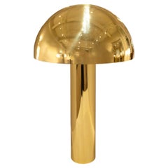 Retro Karl Springer Rare "Mushroom Table Lamp" in Polished Brass 1970s