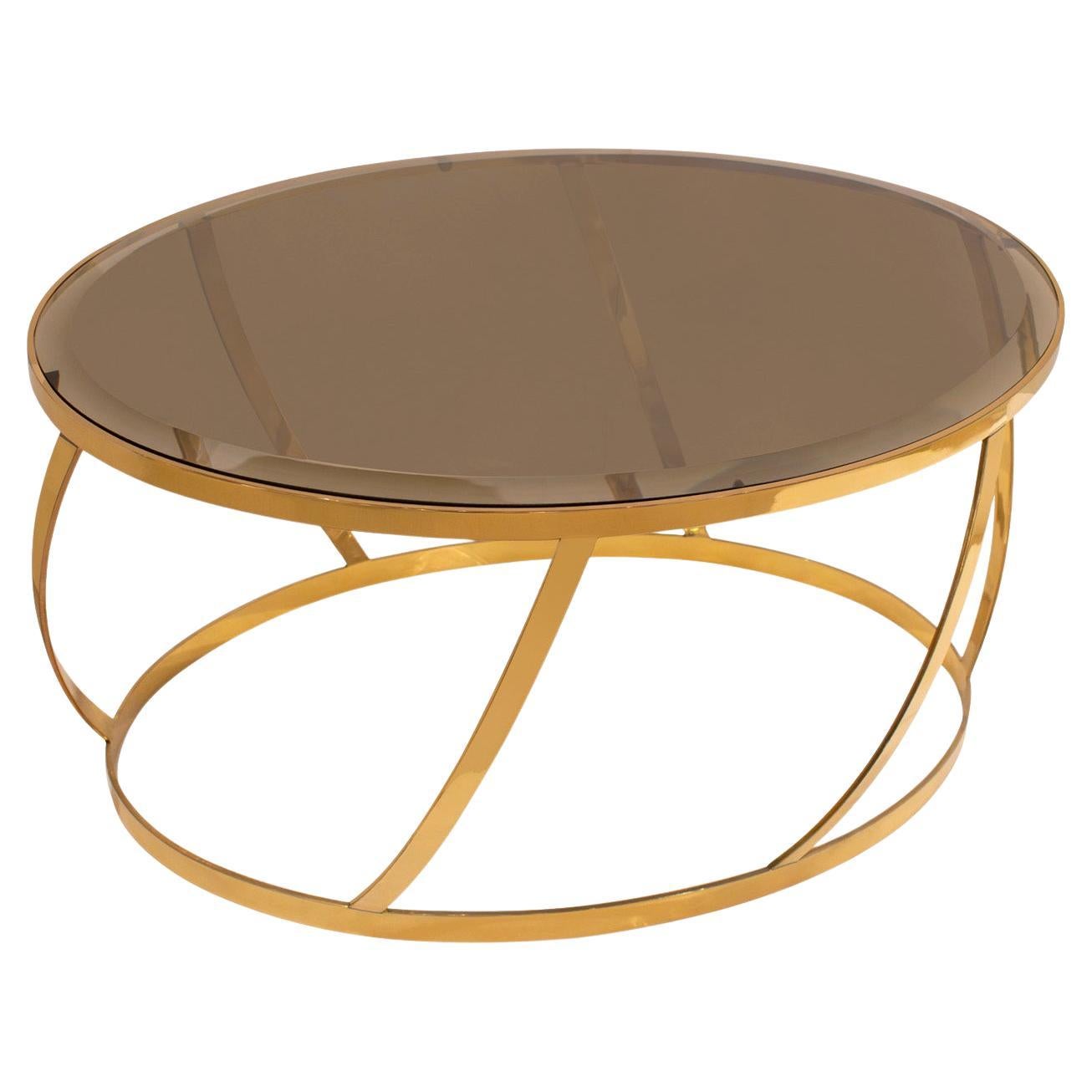 Karl Springer Rare "Onyx Coffee Table" with Beveled Bronze Glass 1980s