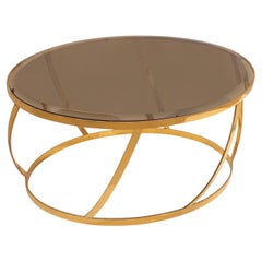 Karl Springer Rare "Onyx Coffee Table" with Beveled Bronze Glass 1980s