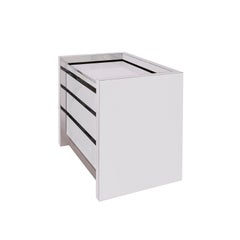 Karl Springer Rare Pair of Bedside Tables in Polished Stainless Steel 1980s
