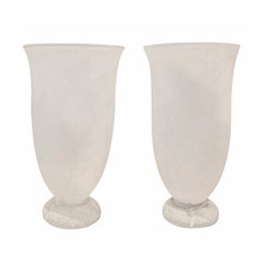 Karl Springer Rare Pair of "Venetian Glass Table Top Torcheres" 1980s