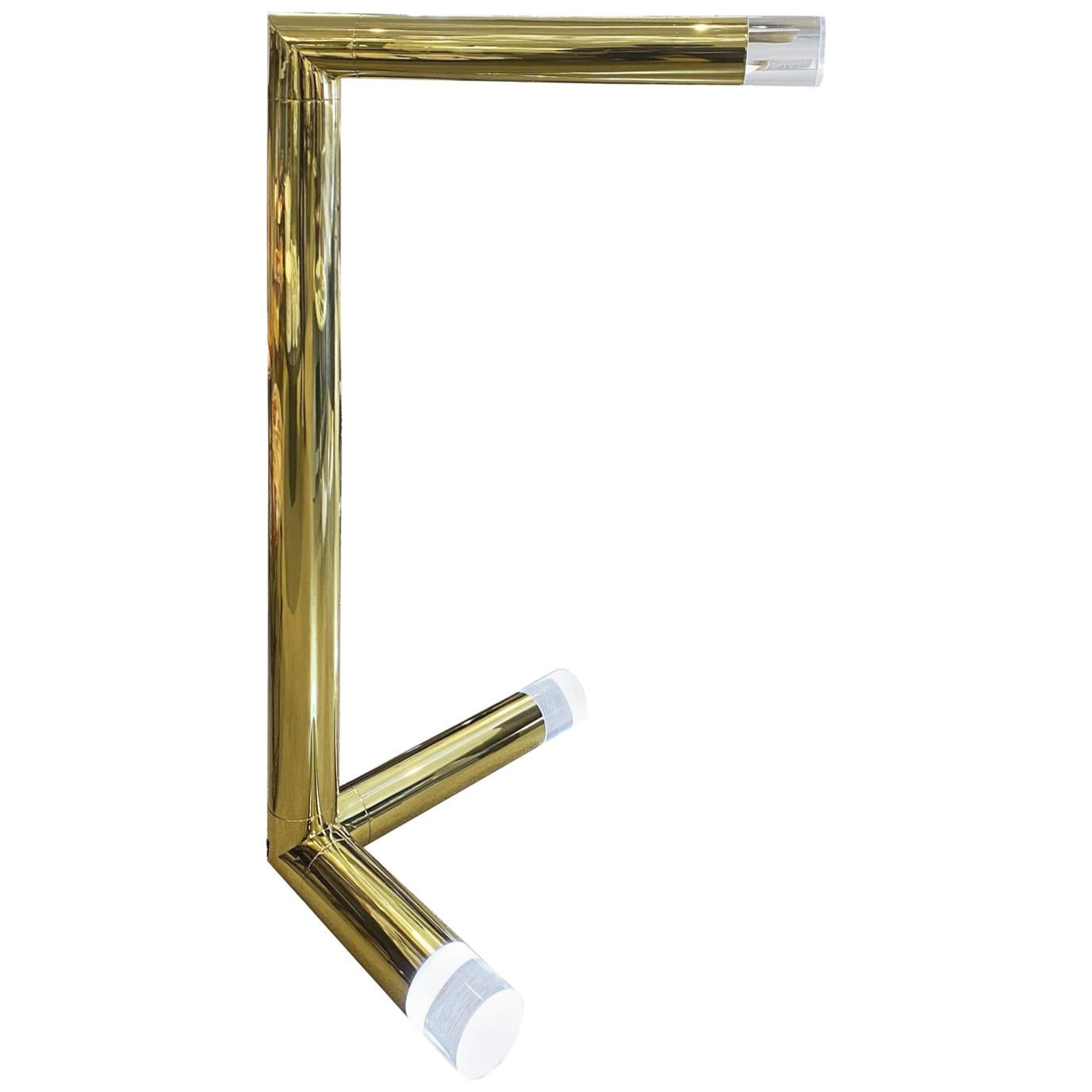 Karl Springer Rare "Sculpture Floor Lamp" in Brass and Lucite, 1970s