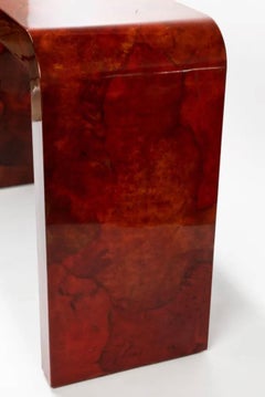 Karl Springer Red Goatskin Console Table