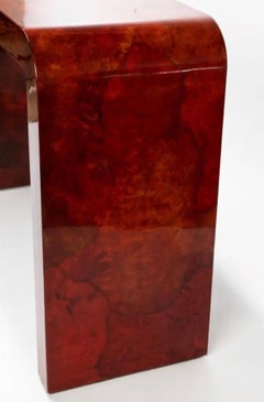 Karl Springer Red Goatskin Console Table