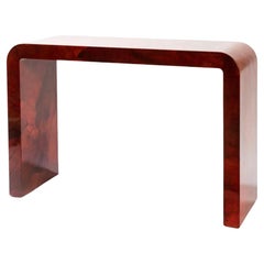 Mesa consola Karl Springer de piel de cabra roja