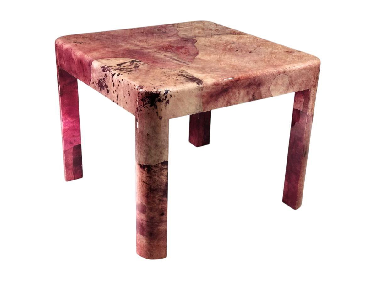 Late 20th Century Karl Springer Red Goatskin Game/Center/Dining Table, 1970