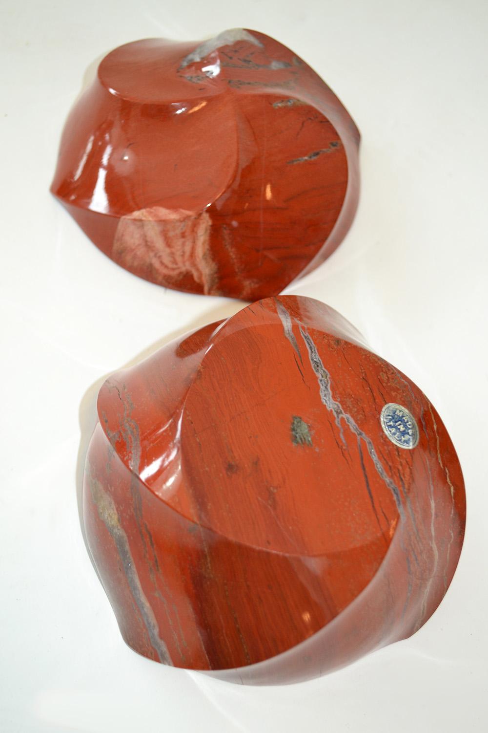 Karl Springer Red Jasper and Tiger Eye Box and Candle Holders 1980's 5